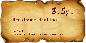Breslauer Szelina névjegykártya